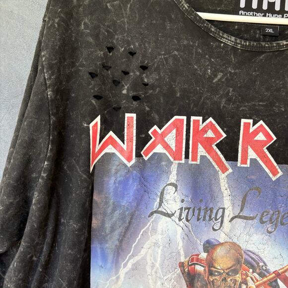 Another Hype Piece Shirt AHP 2XL Warrior Living Legend Distressed Skeleton Flag - Picture 8 of 15